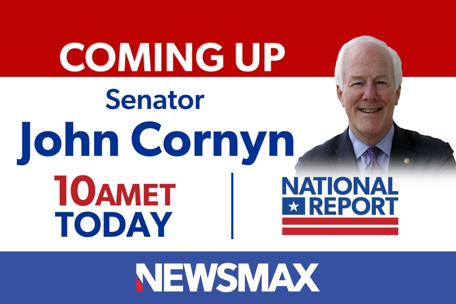 COMING UP: Sen. John Cornyn joins “National Report” to talk about President Trump’s first 100 days i...