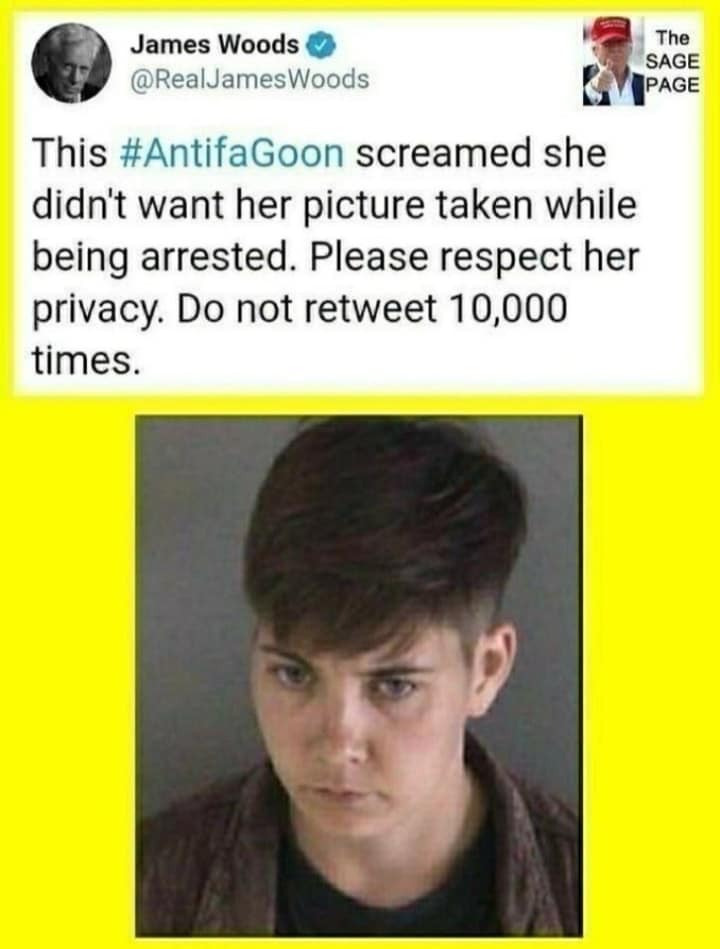 I posted this for two reasons. One, I love James Wood and two, I want to give this mental midget the privacy it deserves. By the way, what pronoun is this 