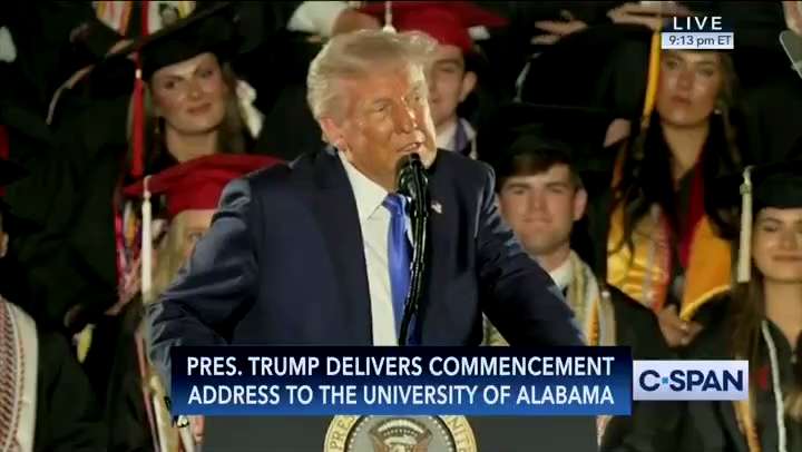 Trump: "Borders are not racist, speech is not violence, America is good, terrorists are bad, men can...