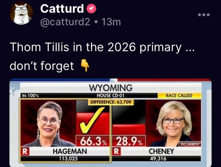 Just like Liz, he was censured by the republican party. And just like Liz, he will suffer the same fate Nov. 2026. π―π―π―π―