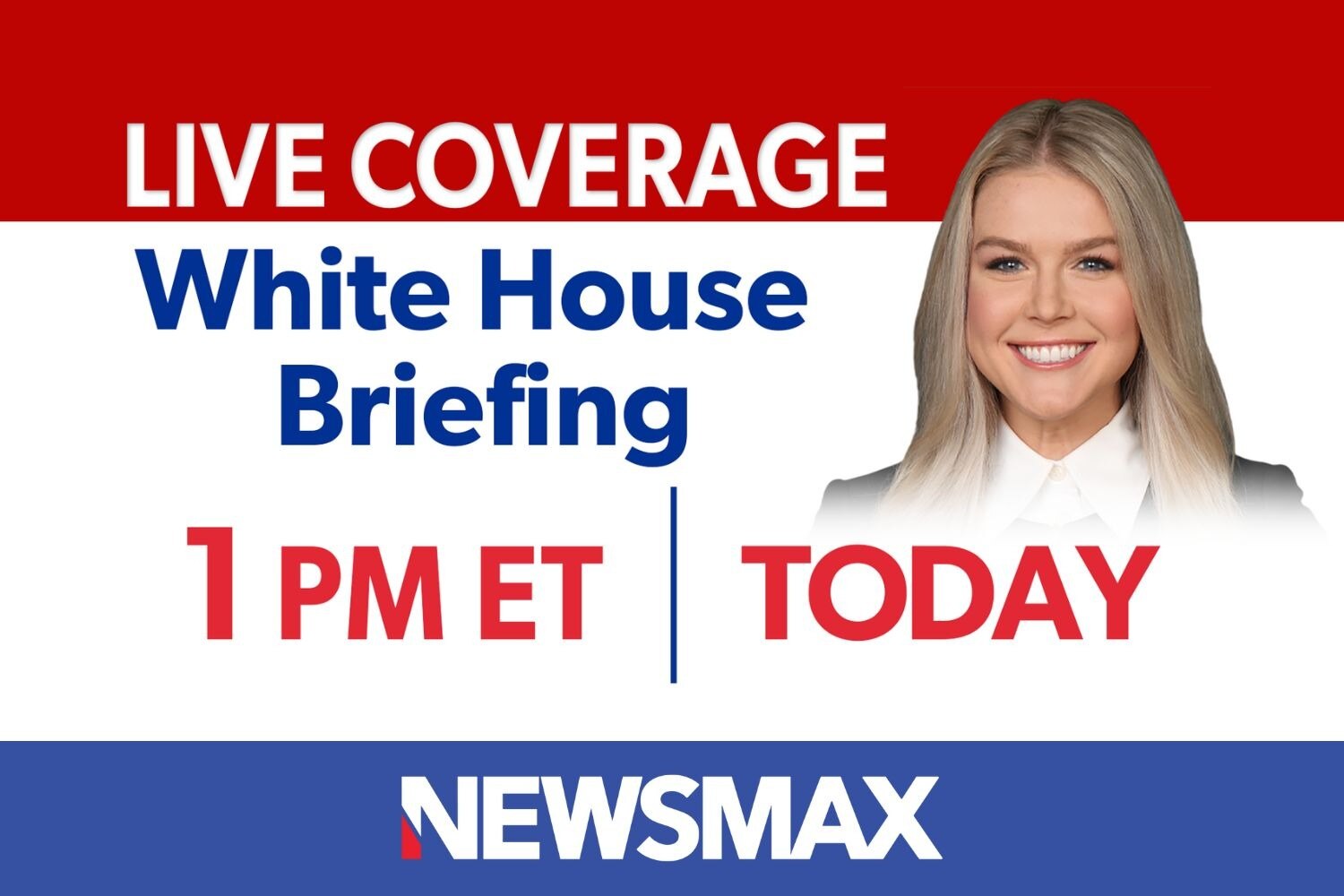 TUNE IN: LIVE coverage of White House press secretary Karoline Leavitt’s briefing — TODAY at 1 PM ET...