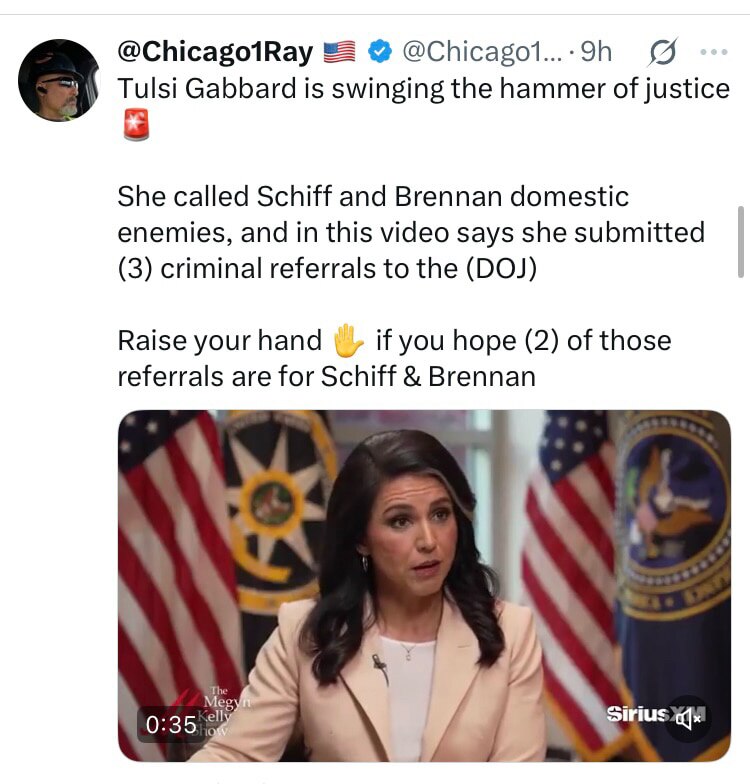 I pray this is true…Schiff and Brennan should be hung by their thumbs while awaiting a military trib...