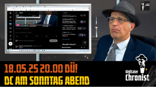 Aufzeichnung vom 18.05.25 Direktübertragung! DC am Sonntag Abend