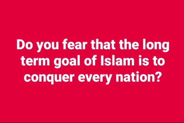 NO!, WE THE SHEEPLE REFUSE TO BELIEVE THAT ISLAM IS THAT EVIL THAT THEY WOULD CONQUER AMERICA AND MAKE US FOLLOW ISLAM AND SHARIA LAW. THIS IS THE USA, NOT