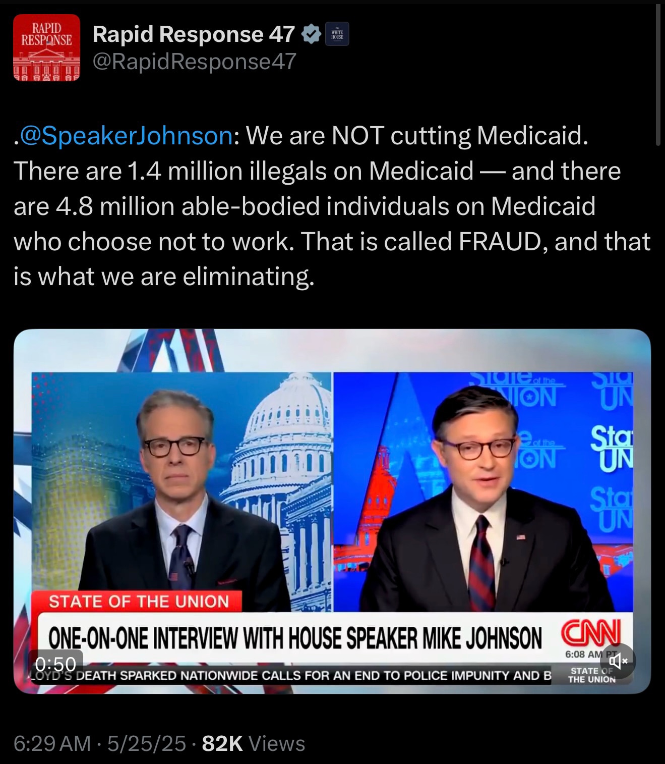 Saving Medicaid 

https://twitter.com/RapidResponse47/status/1926631592539066658