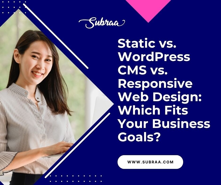 Static vs. WordPress CMS vs. Responsive Web Design: Which Fits Your Business Goals?-Subraa

When bui...