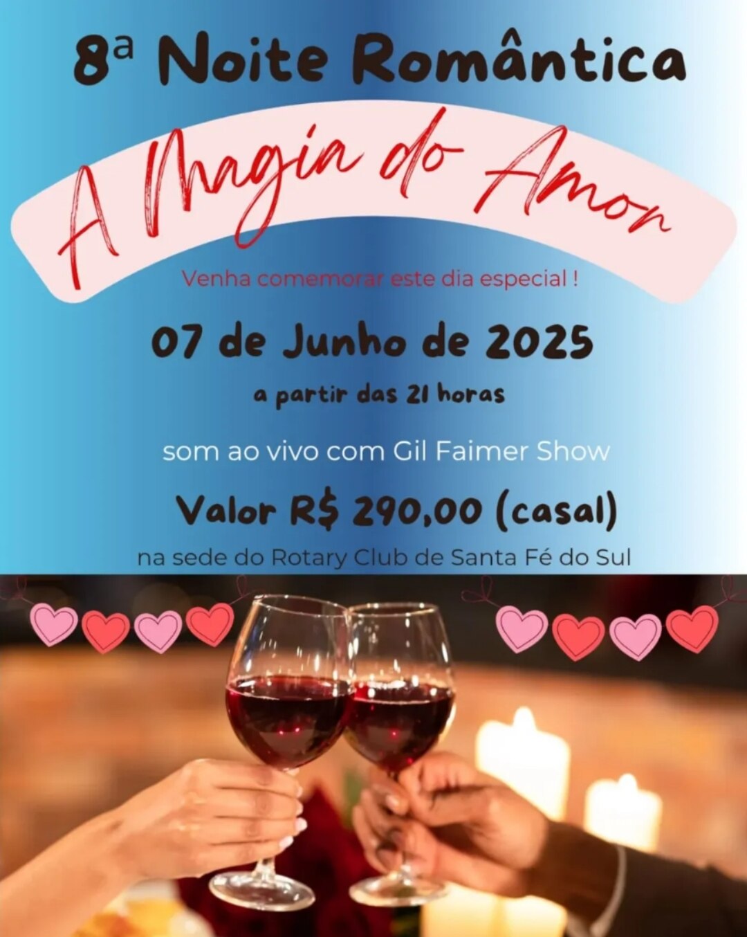 No próximo sábado - dia 7 de Junho o Rotary Club de Santa Fé do Sul realizará a 8 edição do Jantar R...