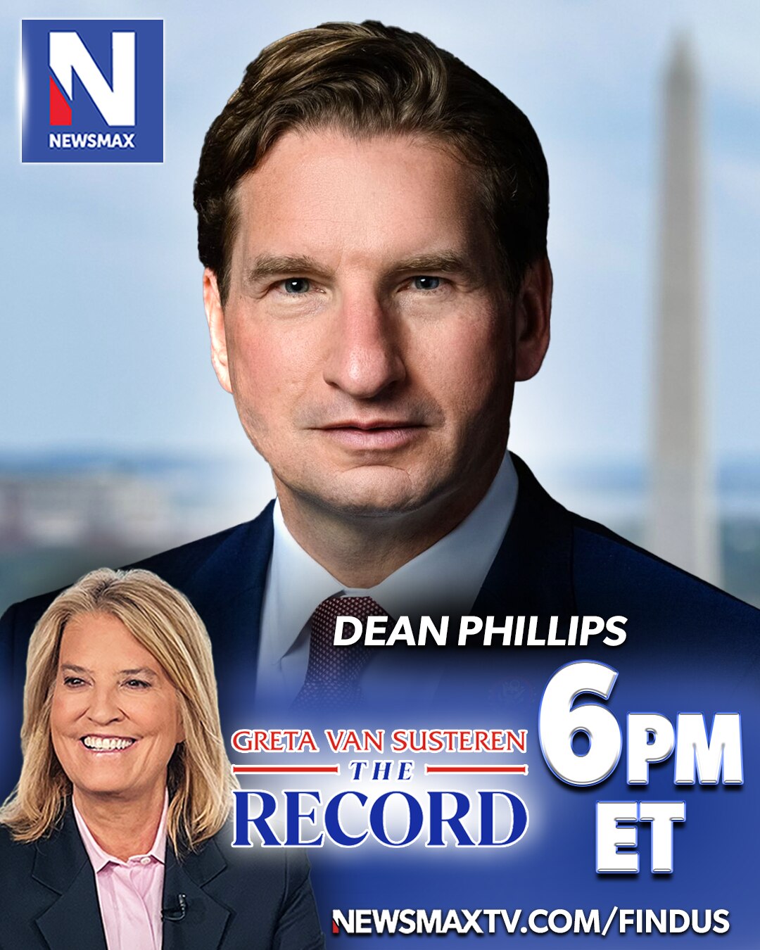TODAY: Democrat former Rep. Dean Phillips will join "The Record with Greta Van Susteren" to weigh in...