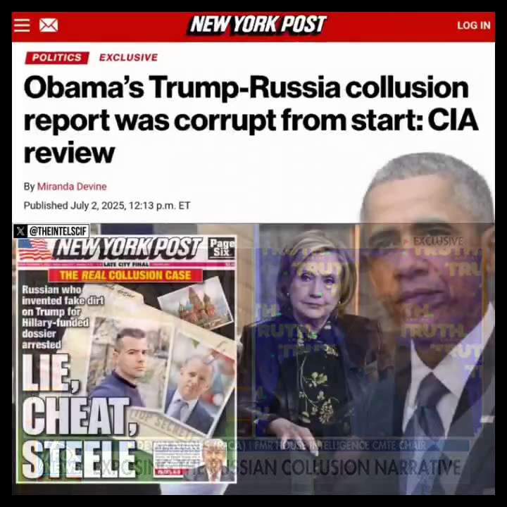 🚨 BREAKING：川普的情報委員會正式點名奧巴馬為「通俄門」主謀！

一份新解密的 CIA 技術審查報告揭示：
2016 年通俄調查的評估過程是由布倫南（CIA）、柯米（FBI）與克拉珀（DNI...