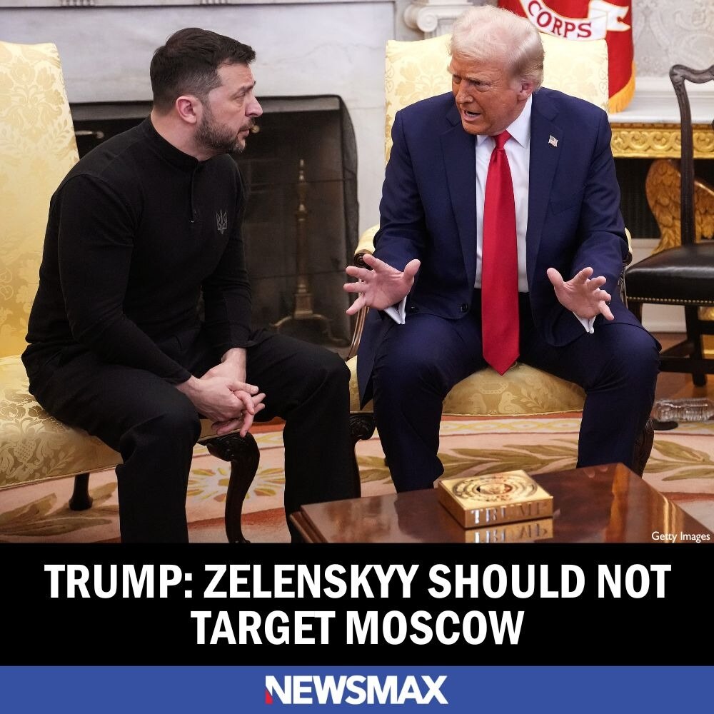 President Donald Trump said on Tuesday Ukrainian President Volodymyr Zelenskyy should not target Mos...