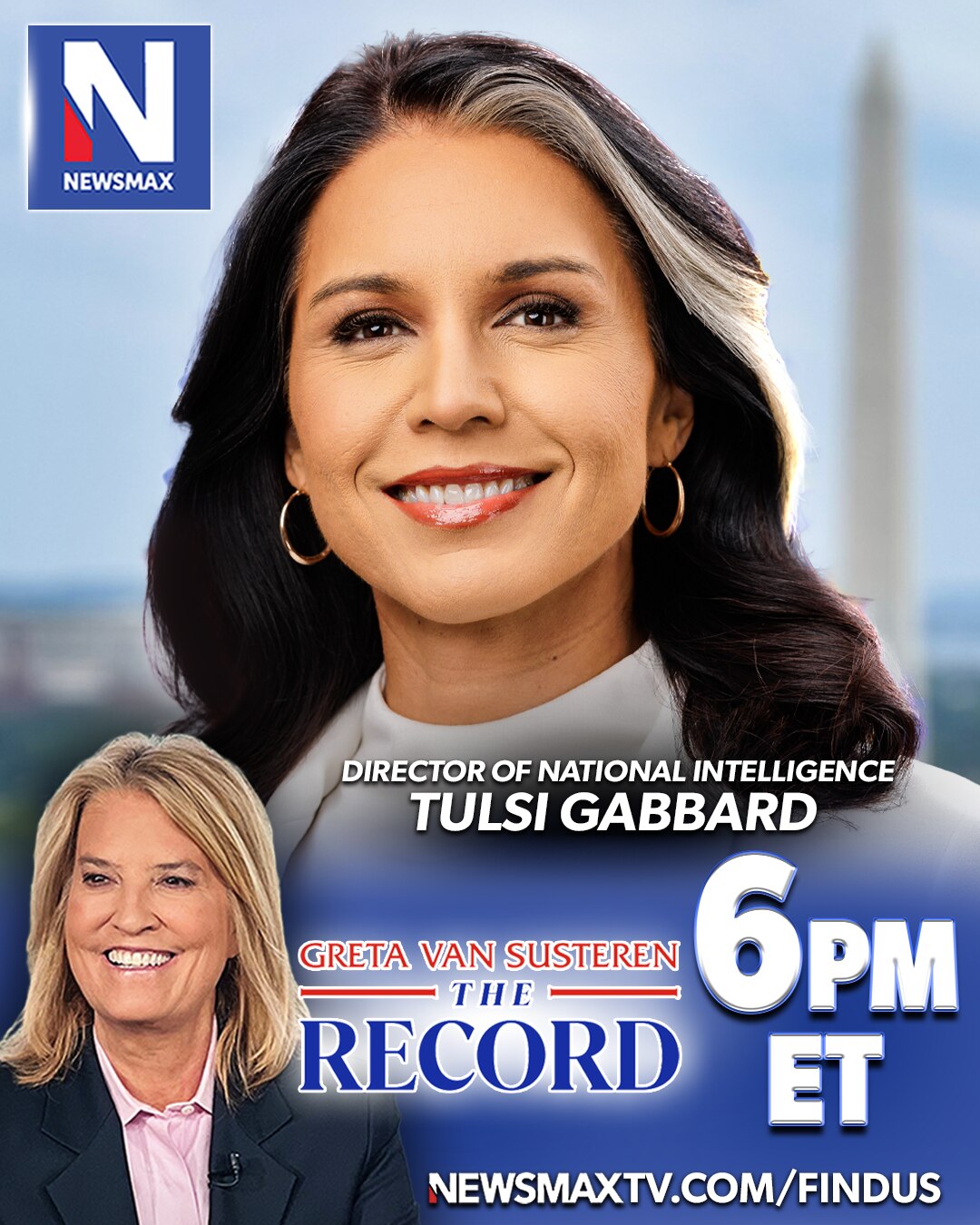 TODAY: Director of National Intelligence Tulsi Gabbard will join "The Record with Greta Van Susteren...