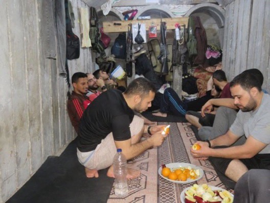  Starving their own people.     HAMAS commanders took photos of them feasting on food inside their t...