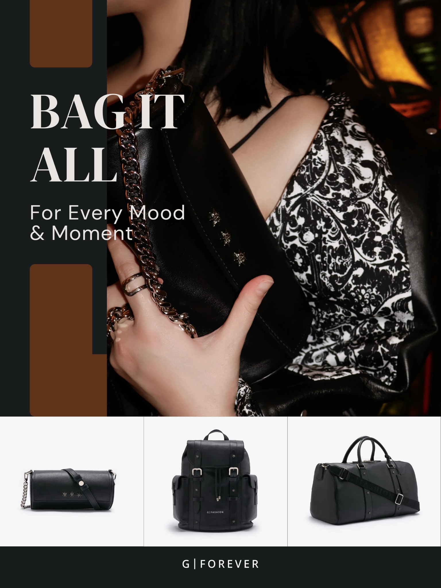 ✨ Bag It All — For Every Mood & Moment ✨

G|FOREVER 星空系列包包，
可以陪你跨过山和大海，也能穿过人山人海。

一只星空手包，帮你装下日常需要的琐粹...