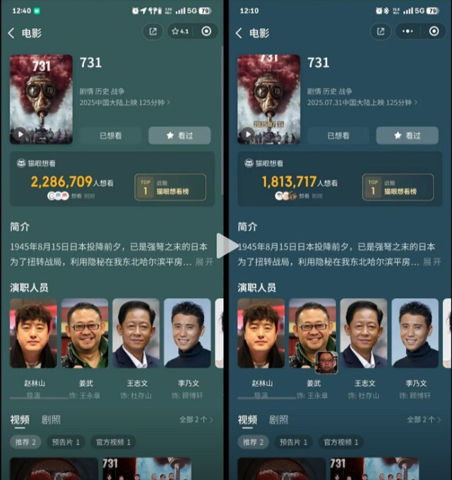 2025年8月20日，演员王尊通过微博公开透露，其在《731》剧组工作期间被拖欠工资。他表示已采取法律行动，并称案件于昨日正式开庭审理。

近日，不少媒体和自媒体炒作《731》电影因受到超过180万次...