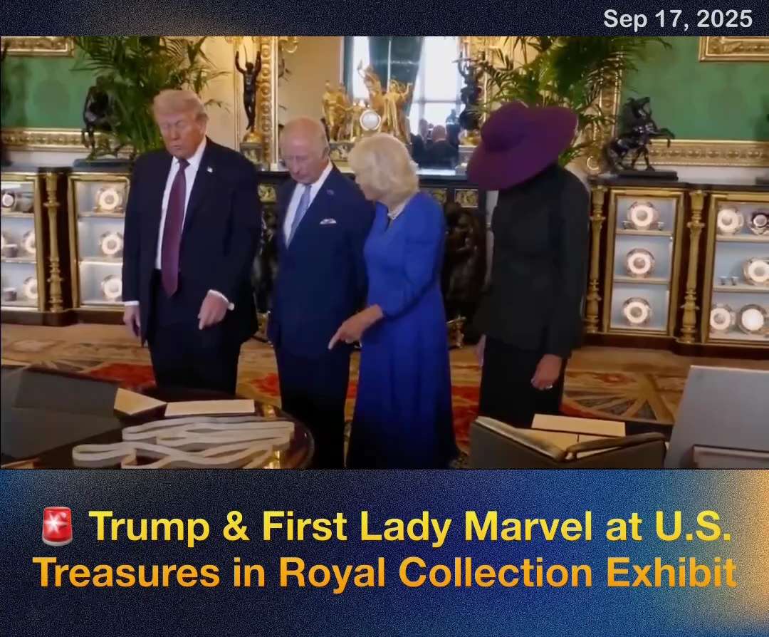 🚨 Trump & First Lady Marvel at U.S. Treasures in Royal Collection Exhibit 🇺🇸👑