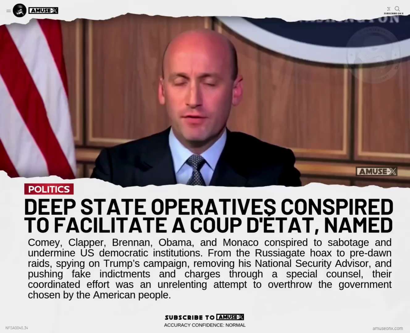 DEEP STATE: Stephen Miller is naming the deep state actors who conspired to overthrow the duly elect...