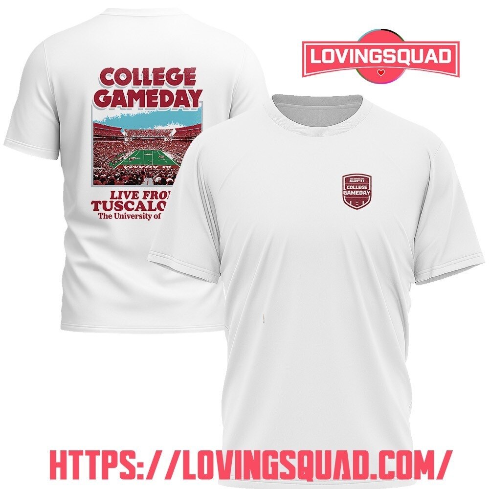 I just picked up the Alabama Crimson College Game Day shirt – live from Tuscaloosa, The University o...