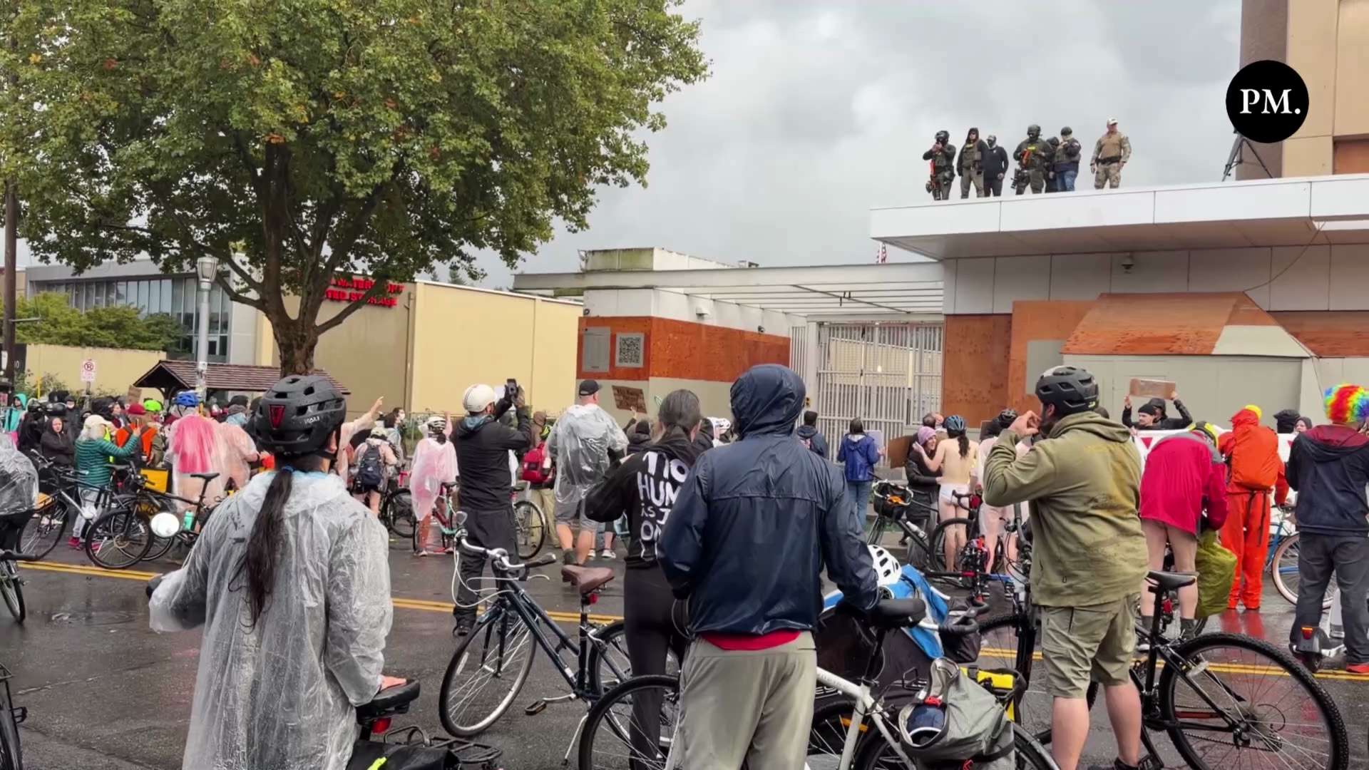 Nude cyclists arrive outside Portland ICE facility 

https://citizenfreepress.com/
