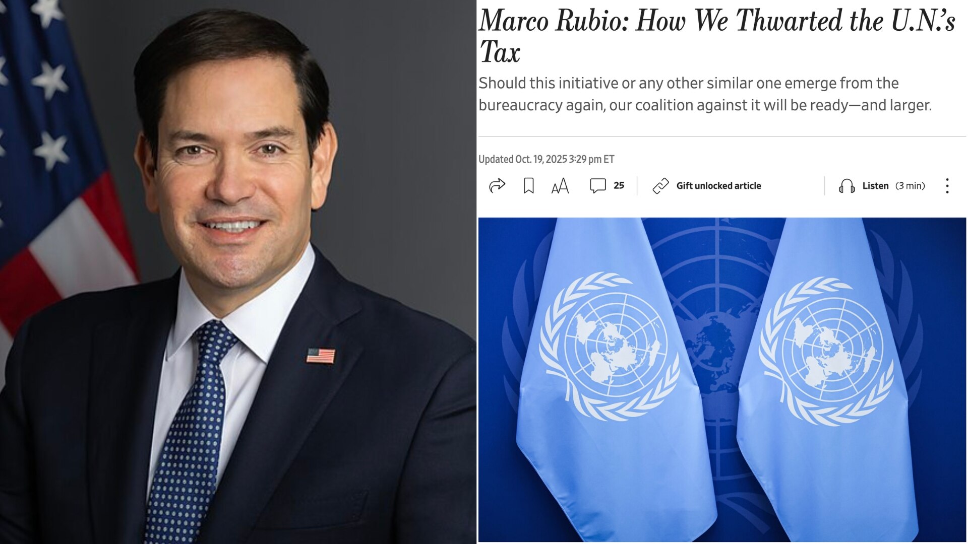 In an op-ed for The Wall Street Journal, Sec. Marco Rubio wrote that President Trump’s “America Firs...