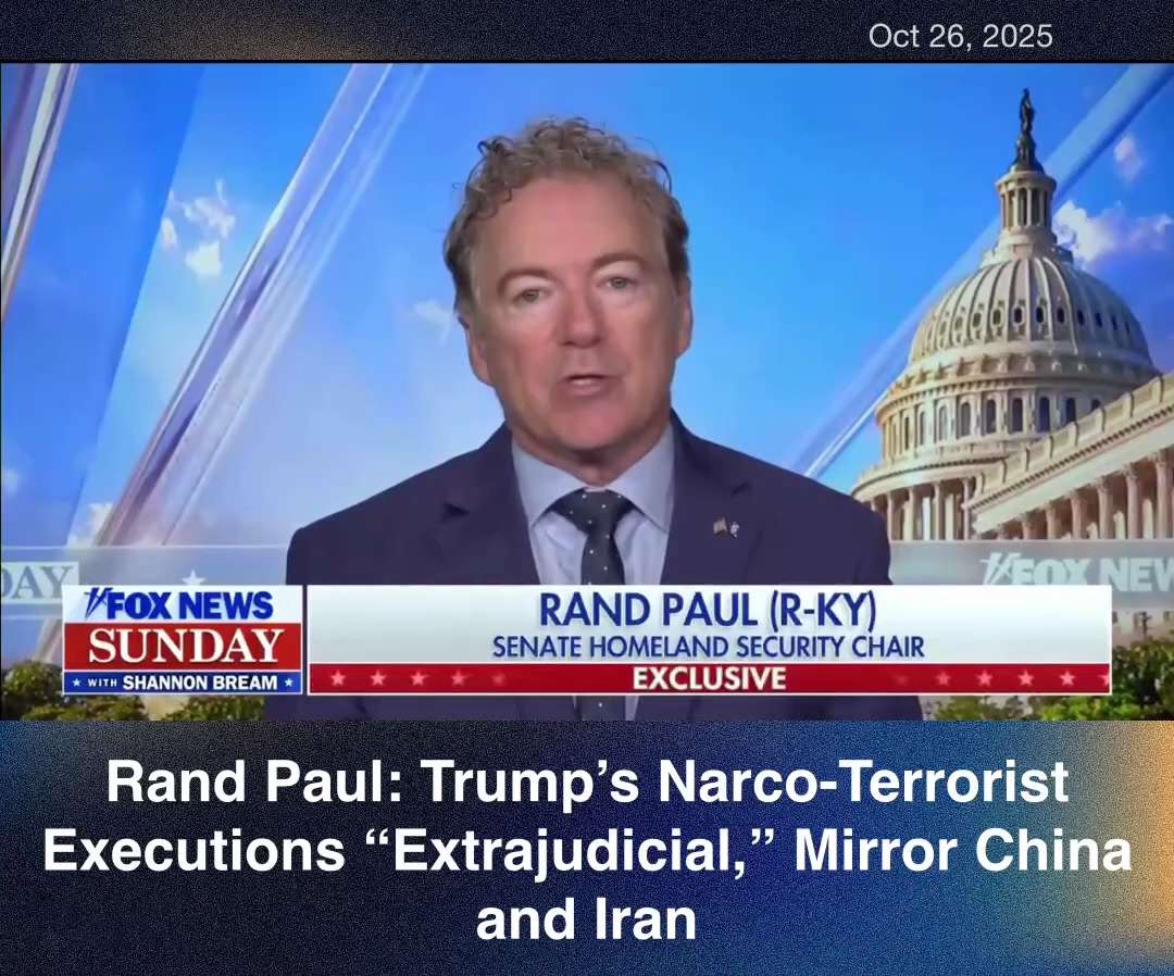 🚨 BREAKING: Sen. Rand Paul (R-KY) slams President Trump for “executing” narco-terrorists, comparing...