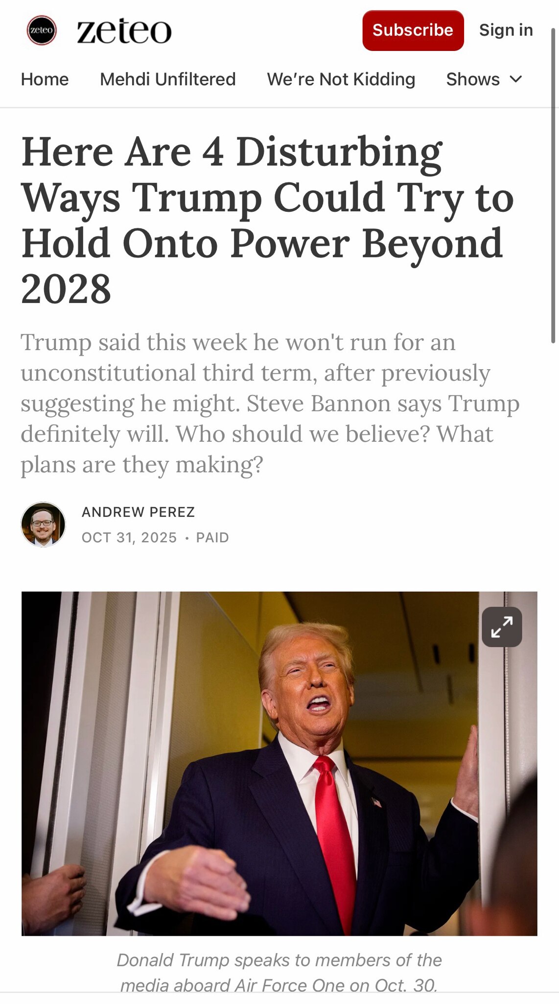 “A lot of people want me to do it,” Trump told NBC News in March. “I’m not joking,” he continued, ad...