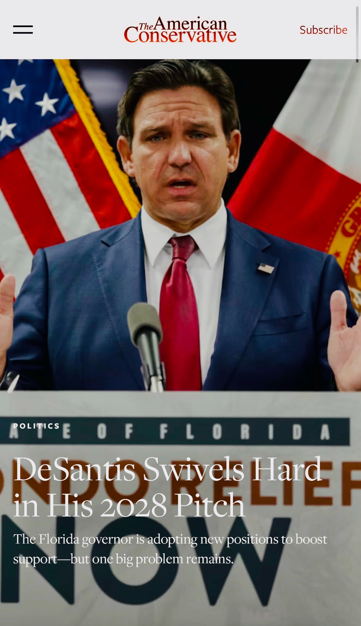 “DeSantis is changing tack for 2028 by adopting anti-tech populism. He now rails against the industr...