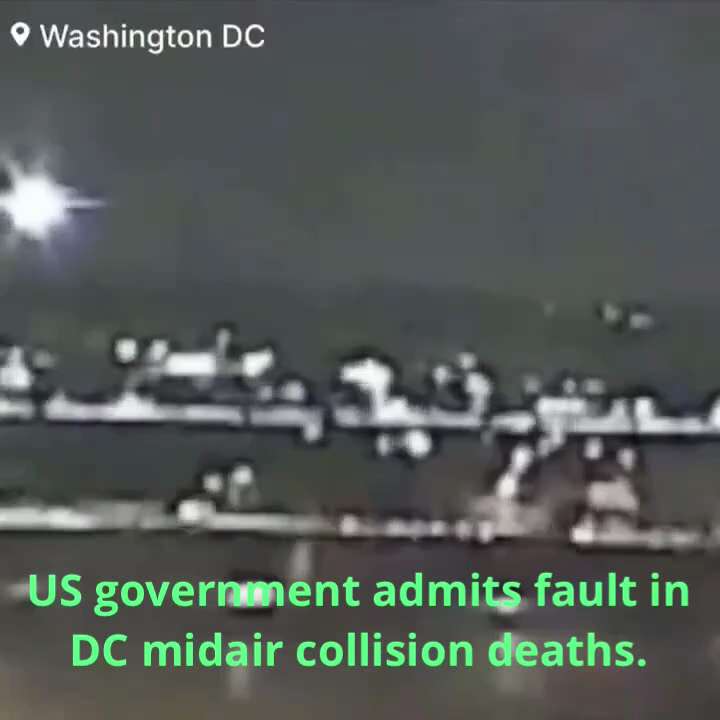 🚨 BREAKING: The U.S. government has admitted fault in the DC midair collision that killed 67 people...