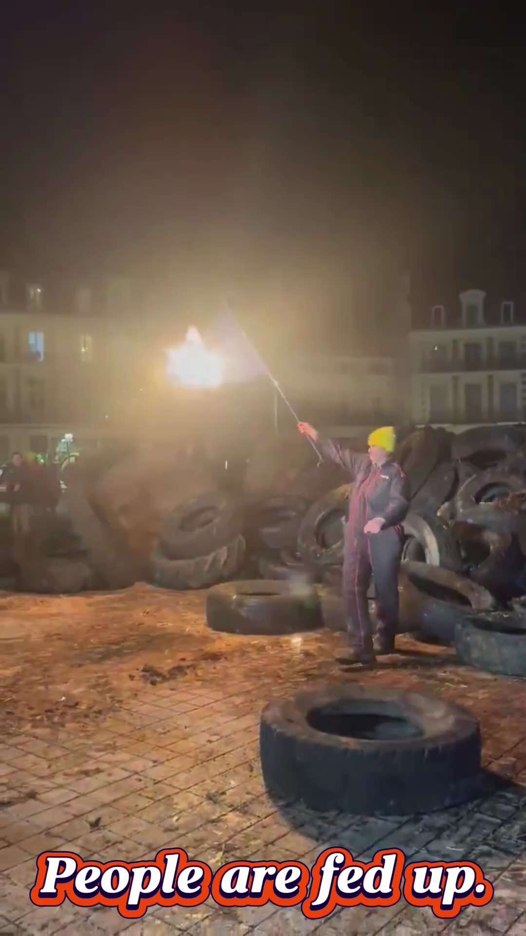 BREAKING 🚨 French Farmer Protests Brussels Bureaucracy by Burning the EU Flag