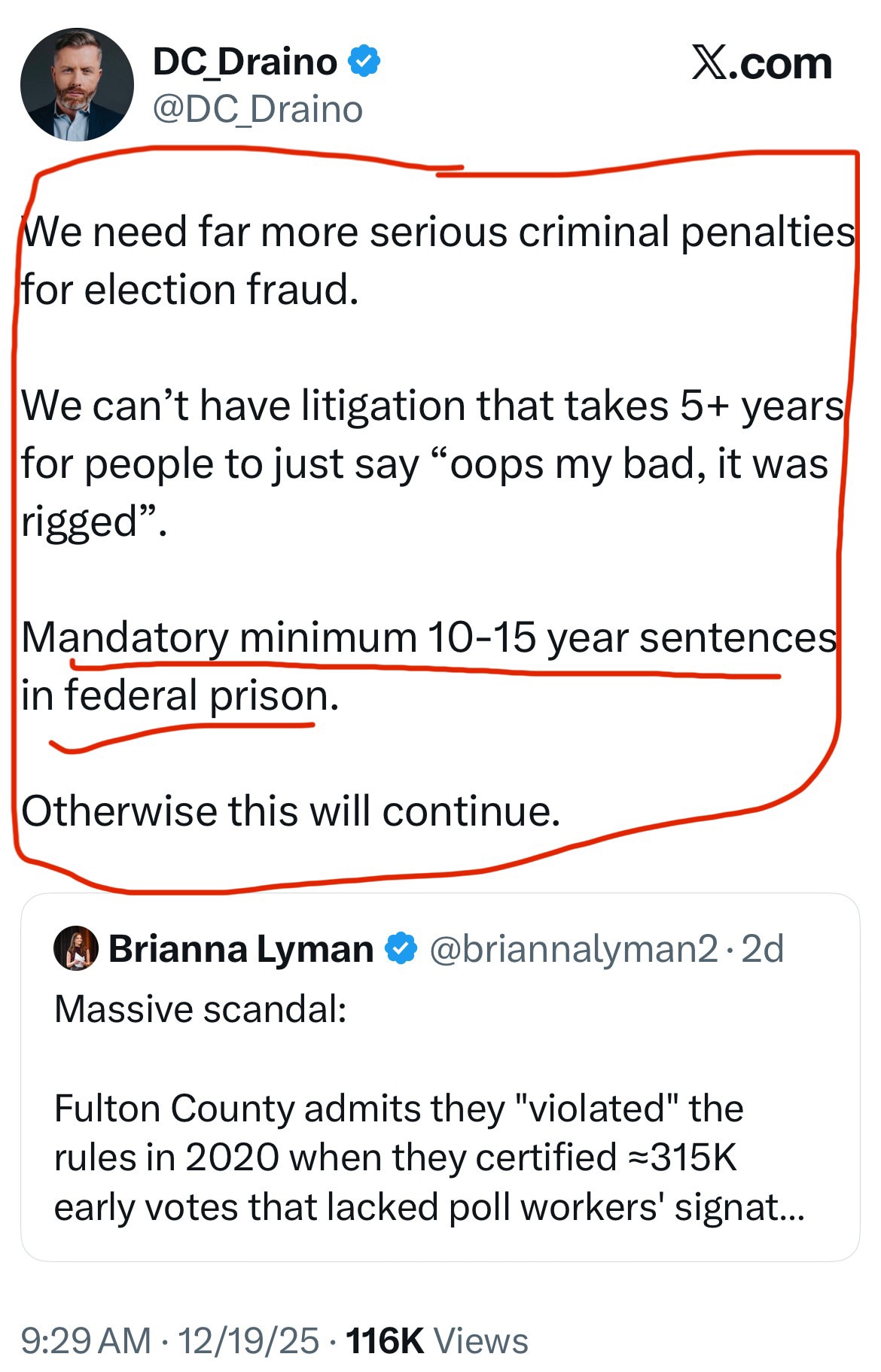 ▪️I agree!
If there are no consequences for committing voter fraud and election interference - why w...