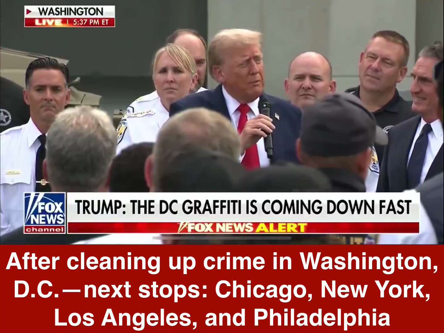 🚨 TRUMP DROPS THE HAMMER: After cleaning up crime in Washington, D.C.—next stops: Chicago, New York...