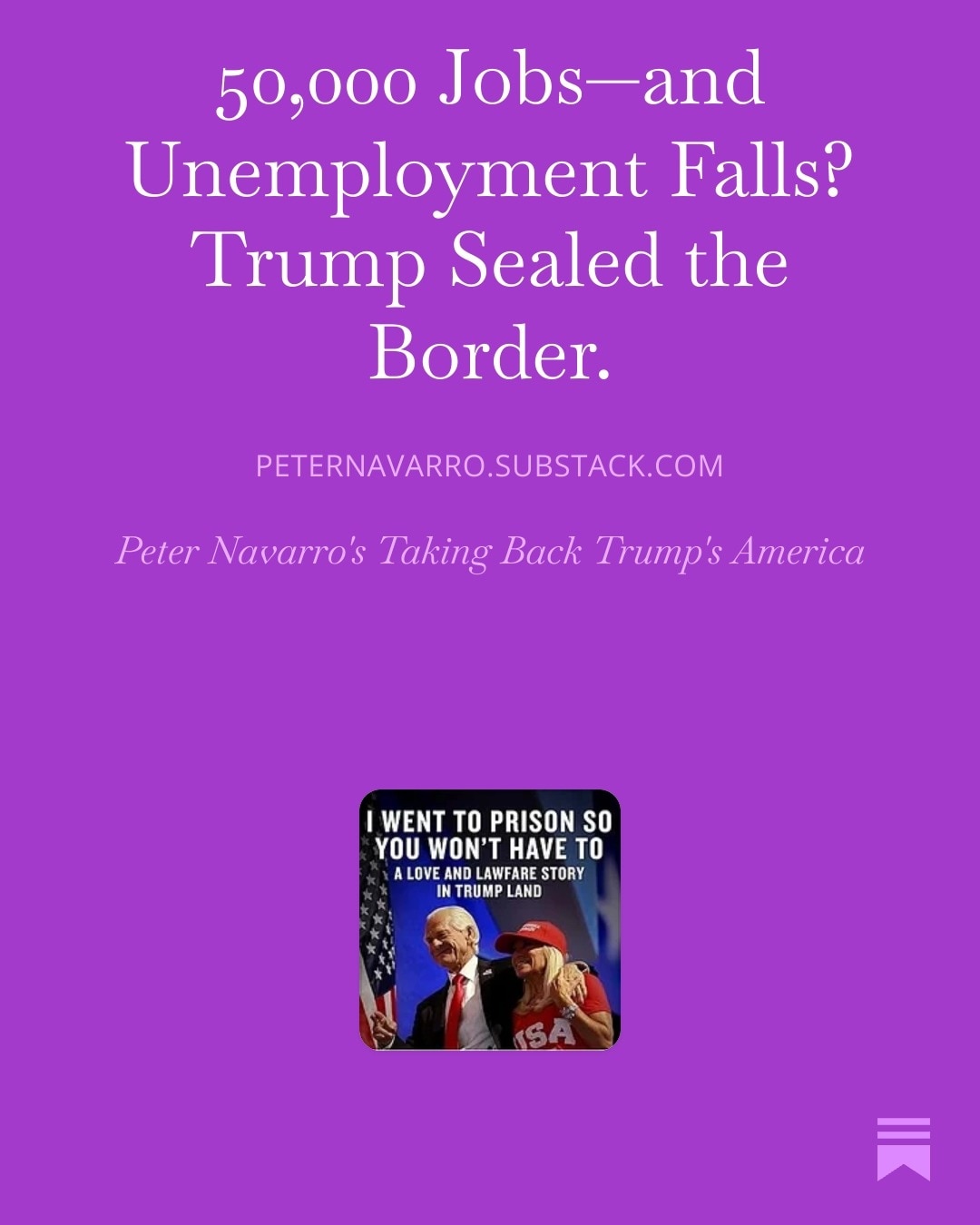 50,000 Jobs—and Unemployment Falls? Trump Sealed the Border. , by @RealPNavarro https://open.substac...