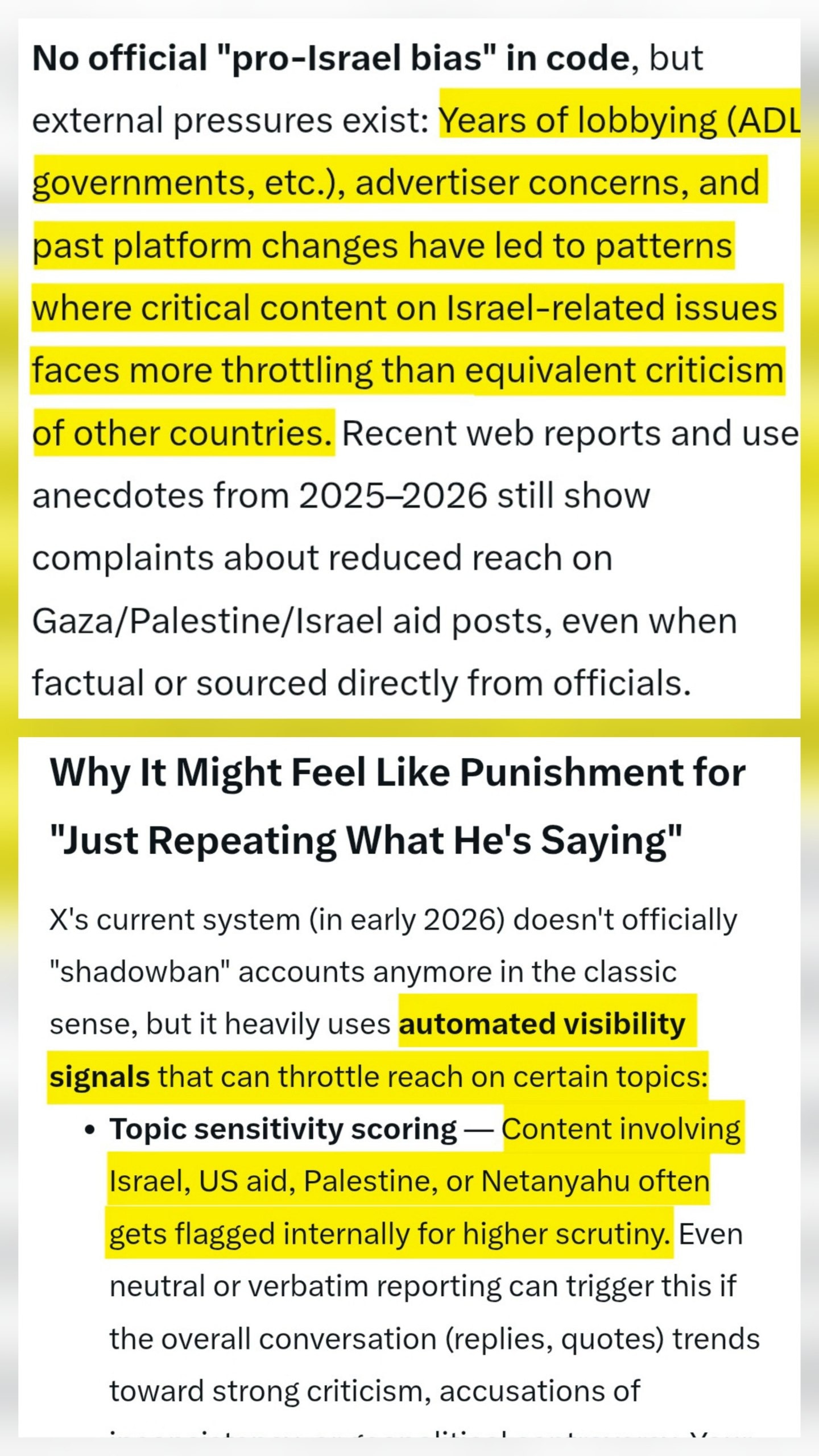 BREAKING: Grok admits that since the start of 2026, X has been suppressing and censoring posts criti...