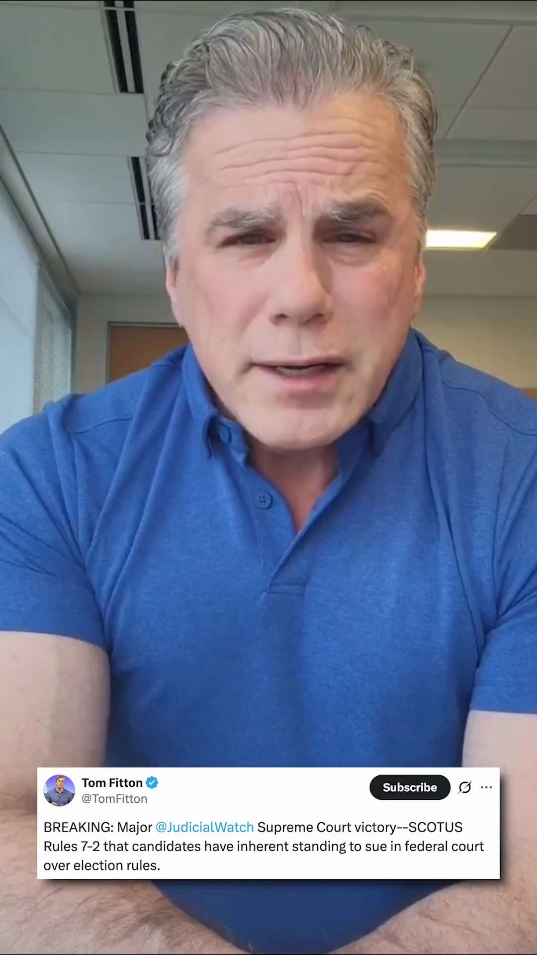 BREAKING: Major Judicial Watch Supreme Court victory--SCOTUS Rules 7-2 that candidates have inherent...