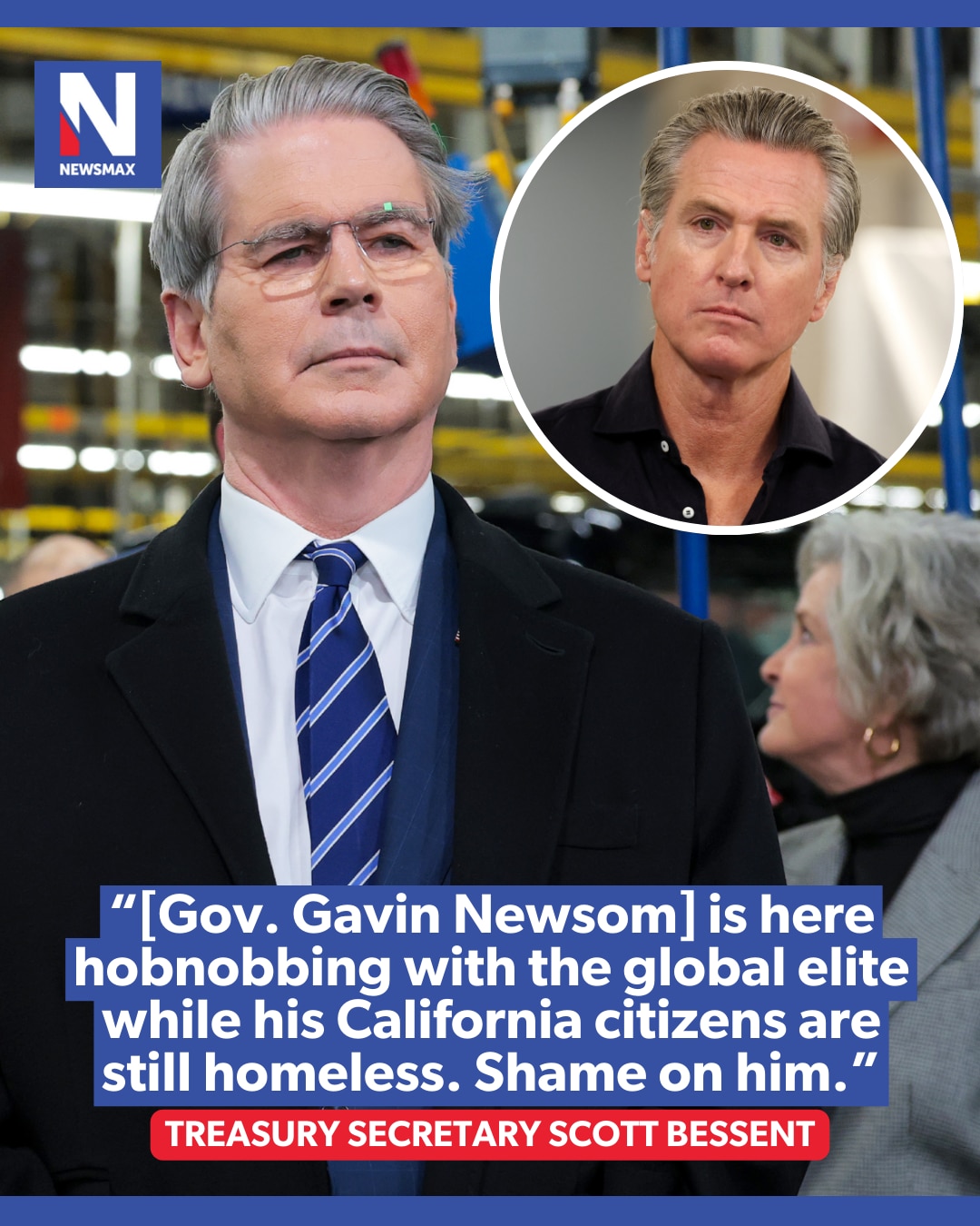 ‘SHAME ON HIM’: Treasury Secretary Scott Bessent criticized Governor Gavin Newsom’s attendance and l...