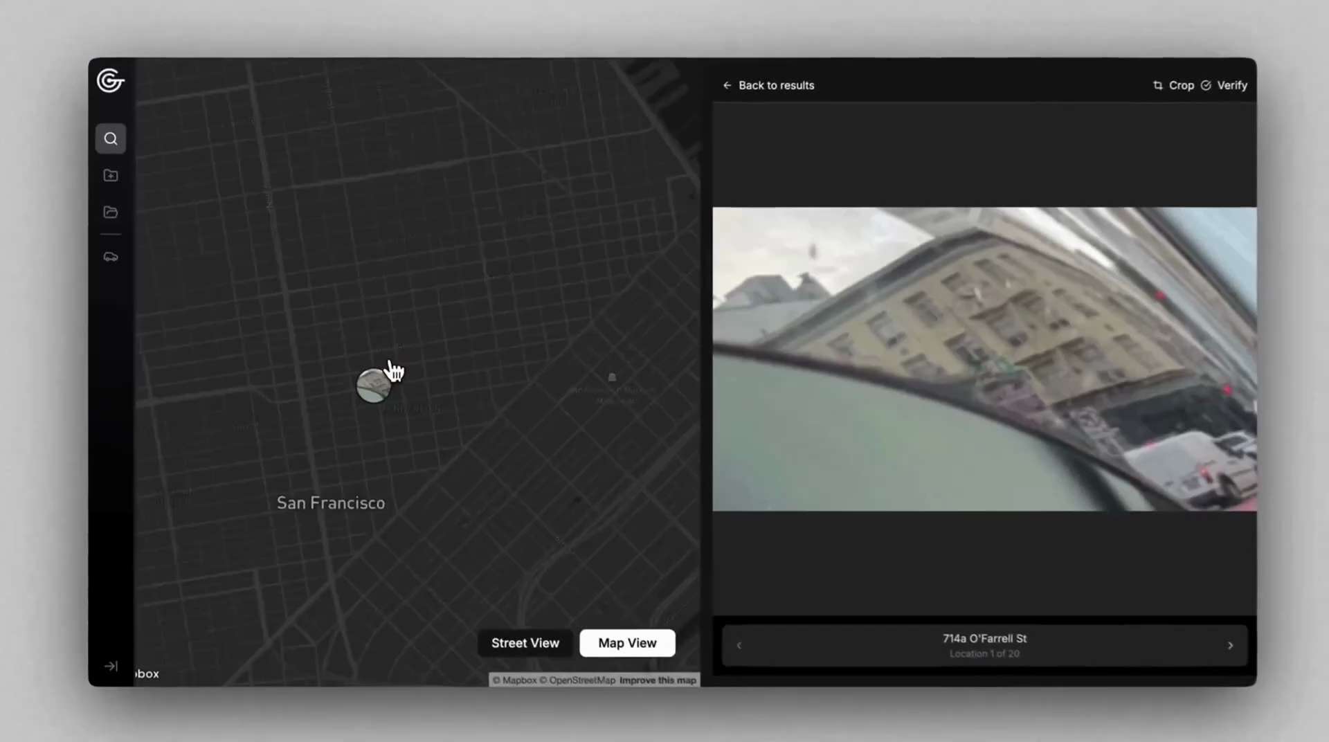 如果这是真实的，那就太可怕了

专为执法部门打造的 AI 工具

只要照片中有任何的场景，哪怕是照在车身上的倒影，都能凭借着网上的地图街景、建筑照片，计算出对应的位置

#ai #执法

