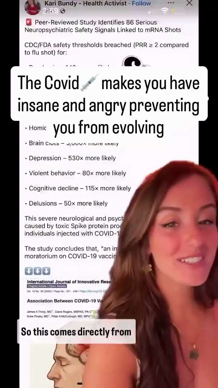 自从打了针以后就整个人都不一样了。
COVID-19 疫苗注射与神经精神疾病之间存在很强的关联。
 #疫苗灾难 
精神病：可能性高出 440 倍。
痴呆症：140 倍。
精神分裂症：315 倍。
自杀...