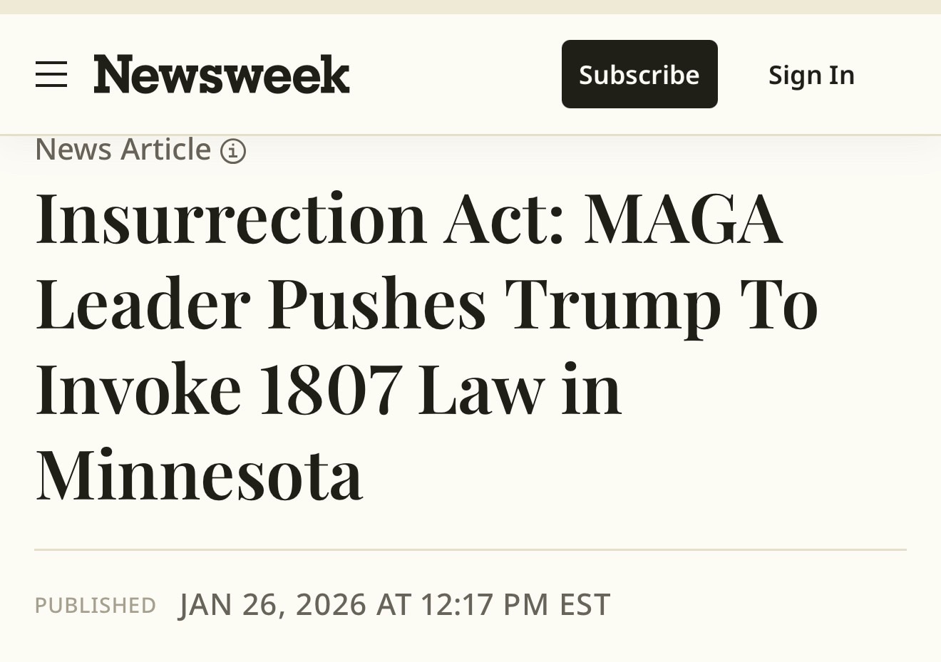 “Steve Bannon called on President Donald Trump to invoke the Insurrection Act in Minnesota amid ongo...
