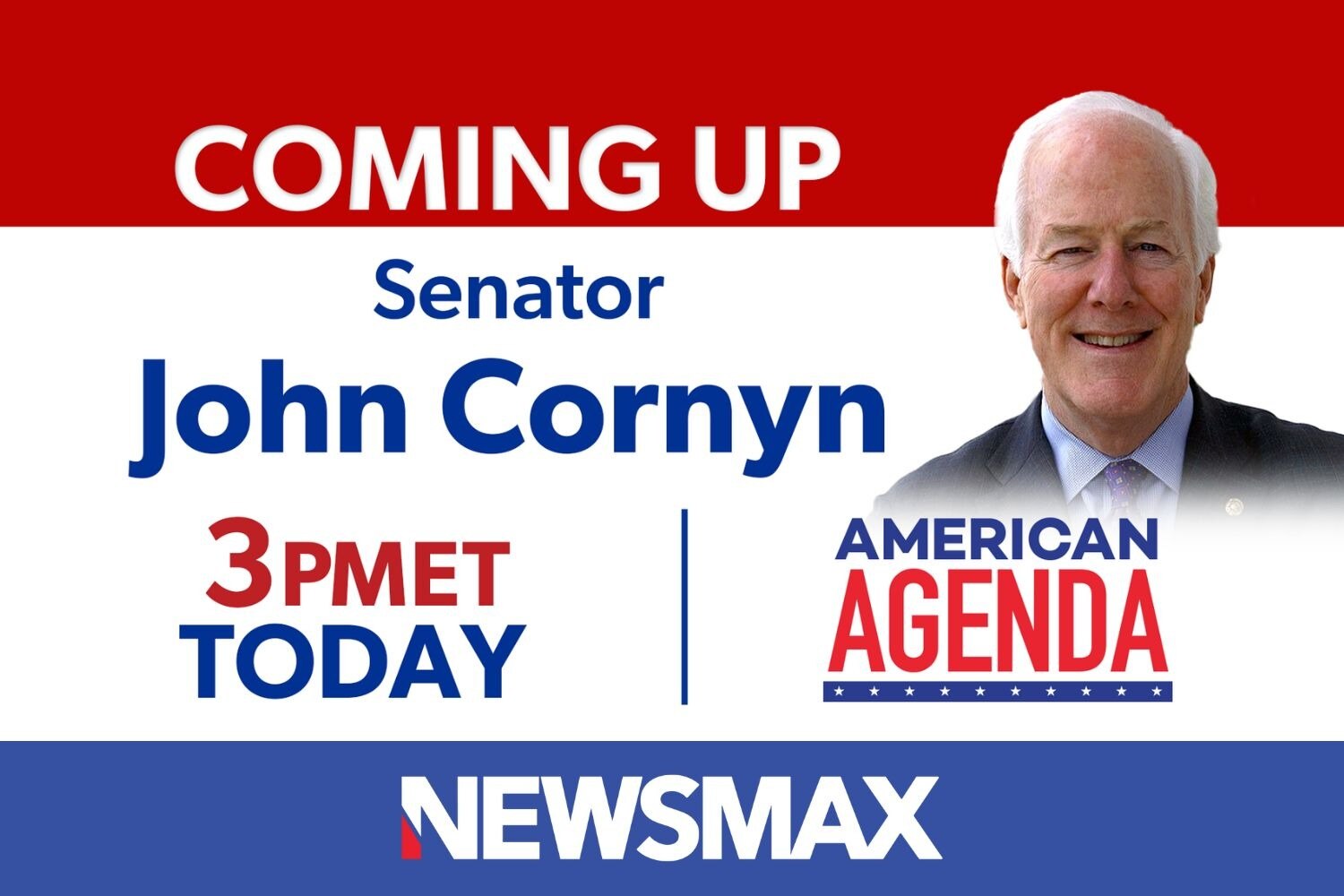 COMING UP: Sen. John Cornyn joins “American Agenda” to discuss the possibility of a partial governme...