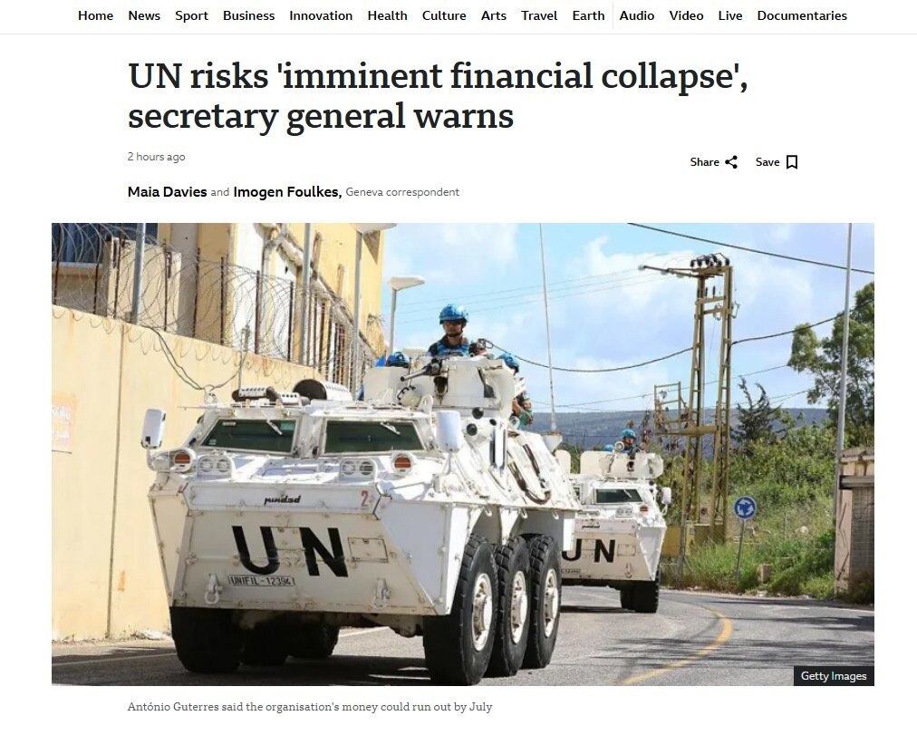 联合国濒临“破产清算”？古特雷斯哭穷：再不打钱7月关门，川普这回真要把全球主义“饿死”

1月31日，联合国秘书长古特雷斯30日向成员国发出绝望的“最后通牒”，警告该组织正面临史无前例的流动性崩盘。古...