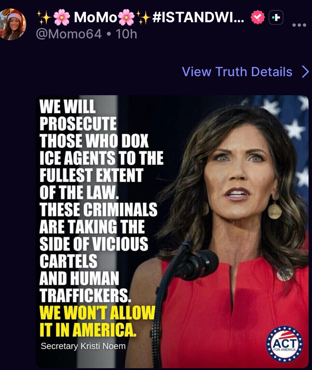 DHS Secretary Kristi Noem: 

