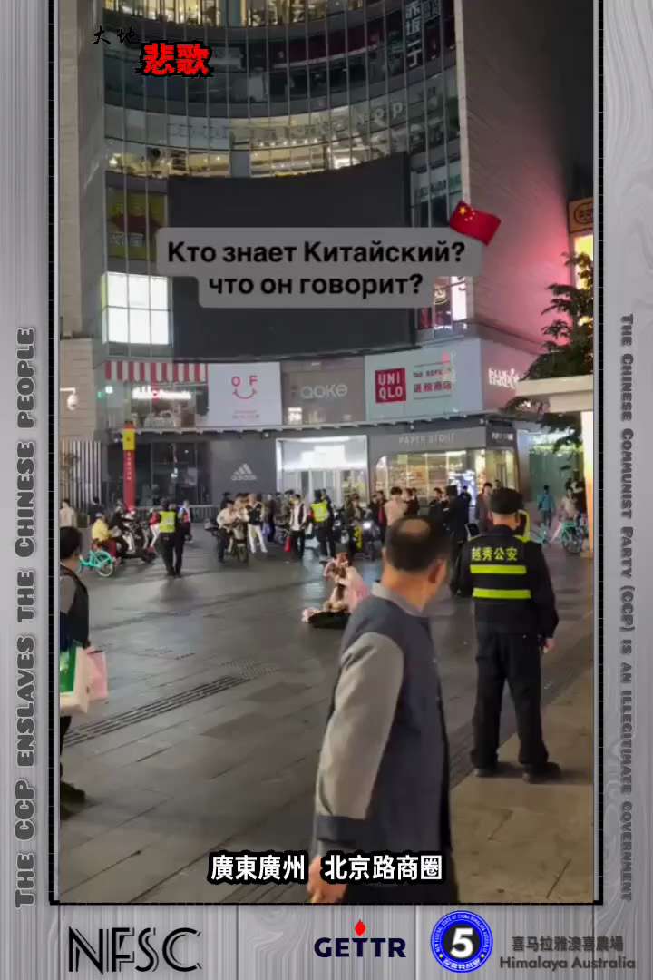 【大地悲歌】2️⃣3️⃣1️⃣4️⃣
中共非法政權的末日景象——廣東廣州北京路商圈一俄羅斯網友拍到男子高喊“窮人的命不是命是不是？共產黨我肏你媽！”
🔗himalayaustralia.com.au...