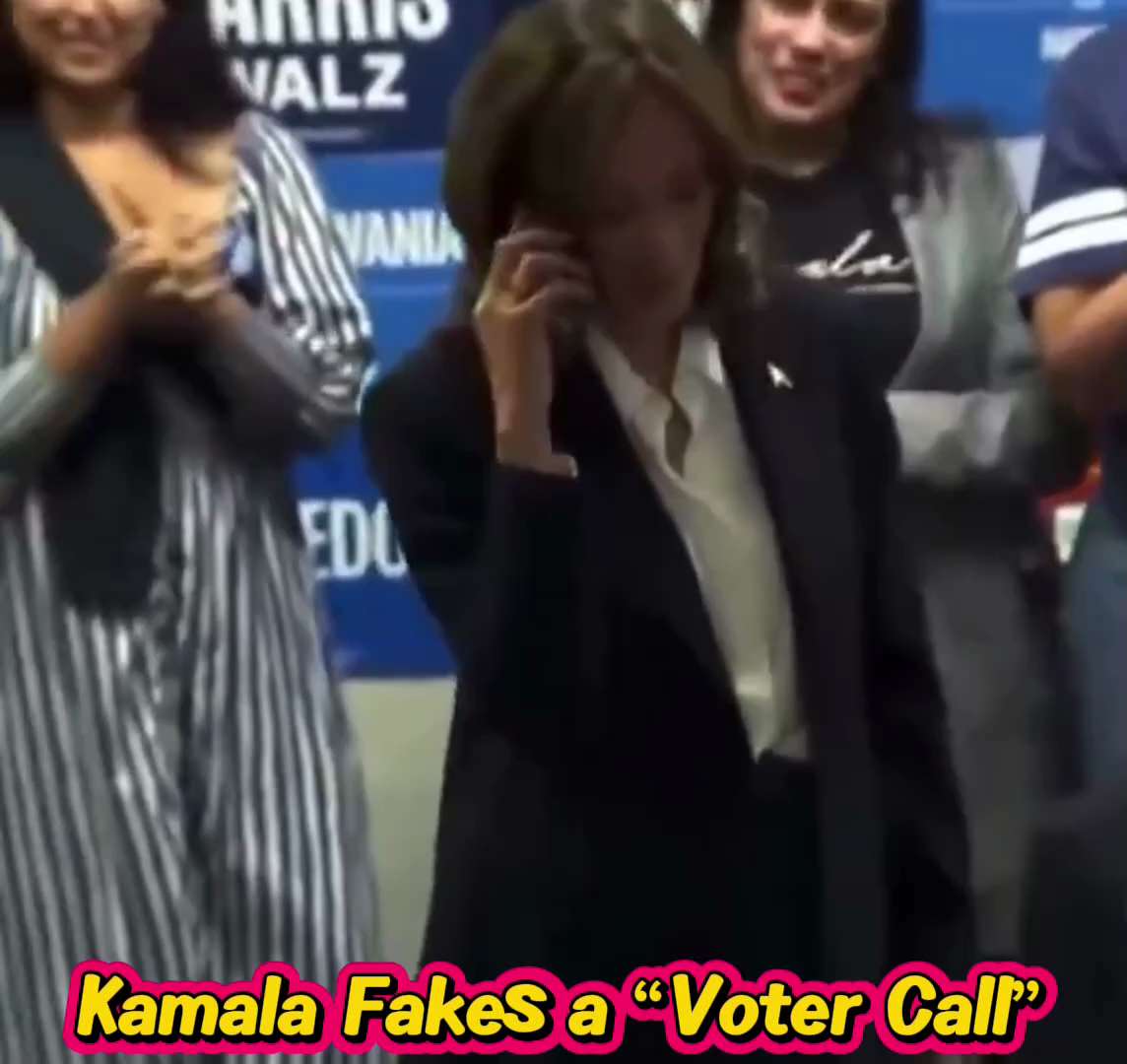 🤣 NEVER FORGET: Kamala Harris Pretended to Get a “Voter Call” — Turned Out It Was Just Her Camera A...