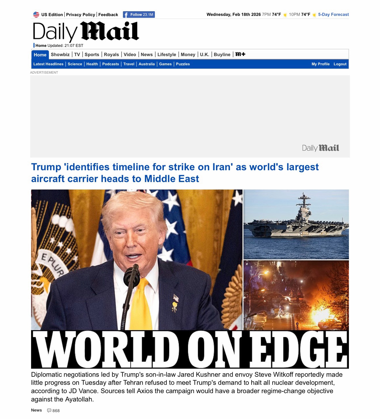Negotiations at Dead End, 
Next Up War

https://www.dailymail.co.uk/news/article-15572559/Donald-Tru...
