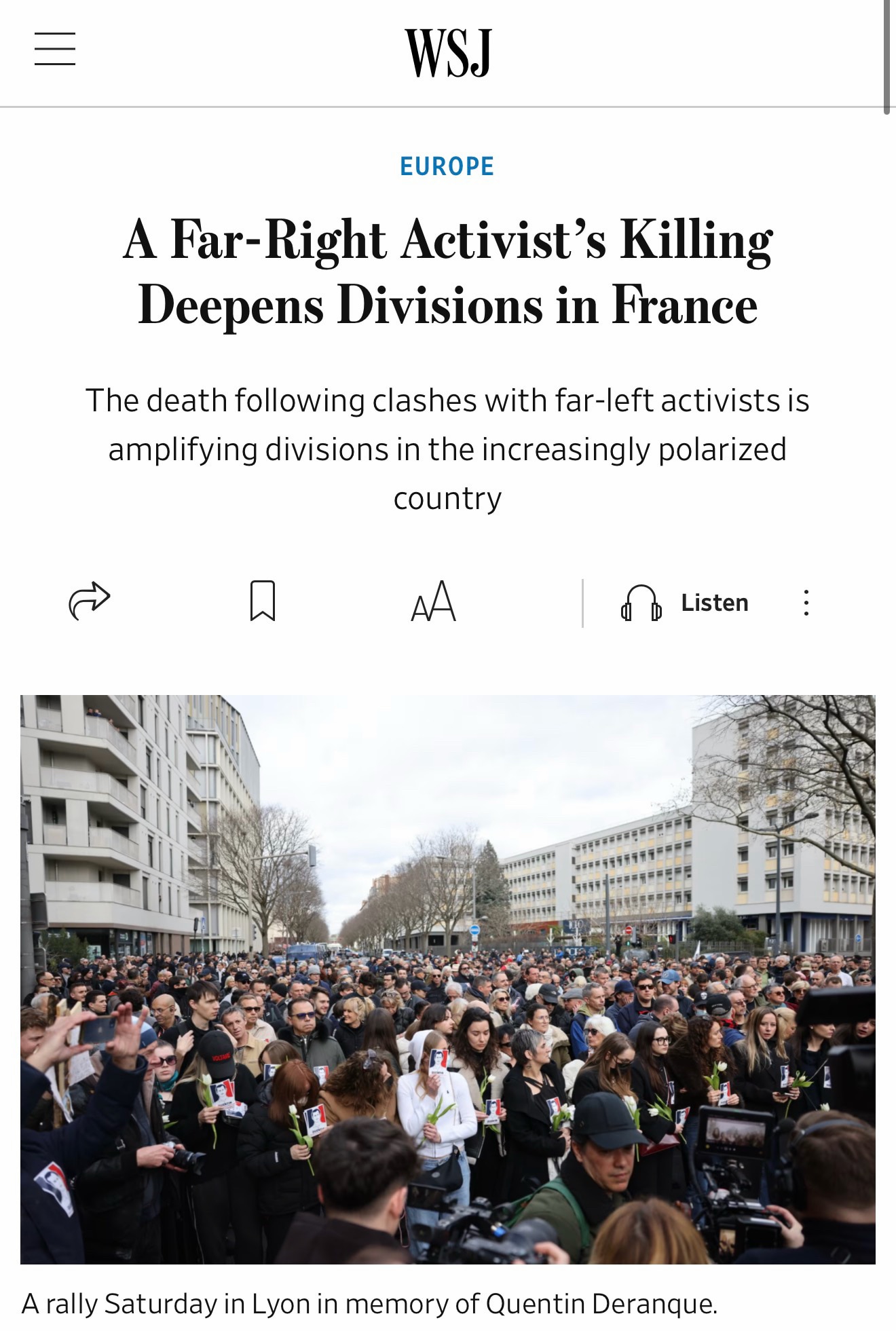 ‘Fascism has changed sides,’ said Antonio Silva, a 42-year old National Rally activist, who attended...