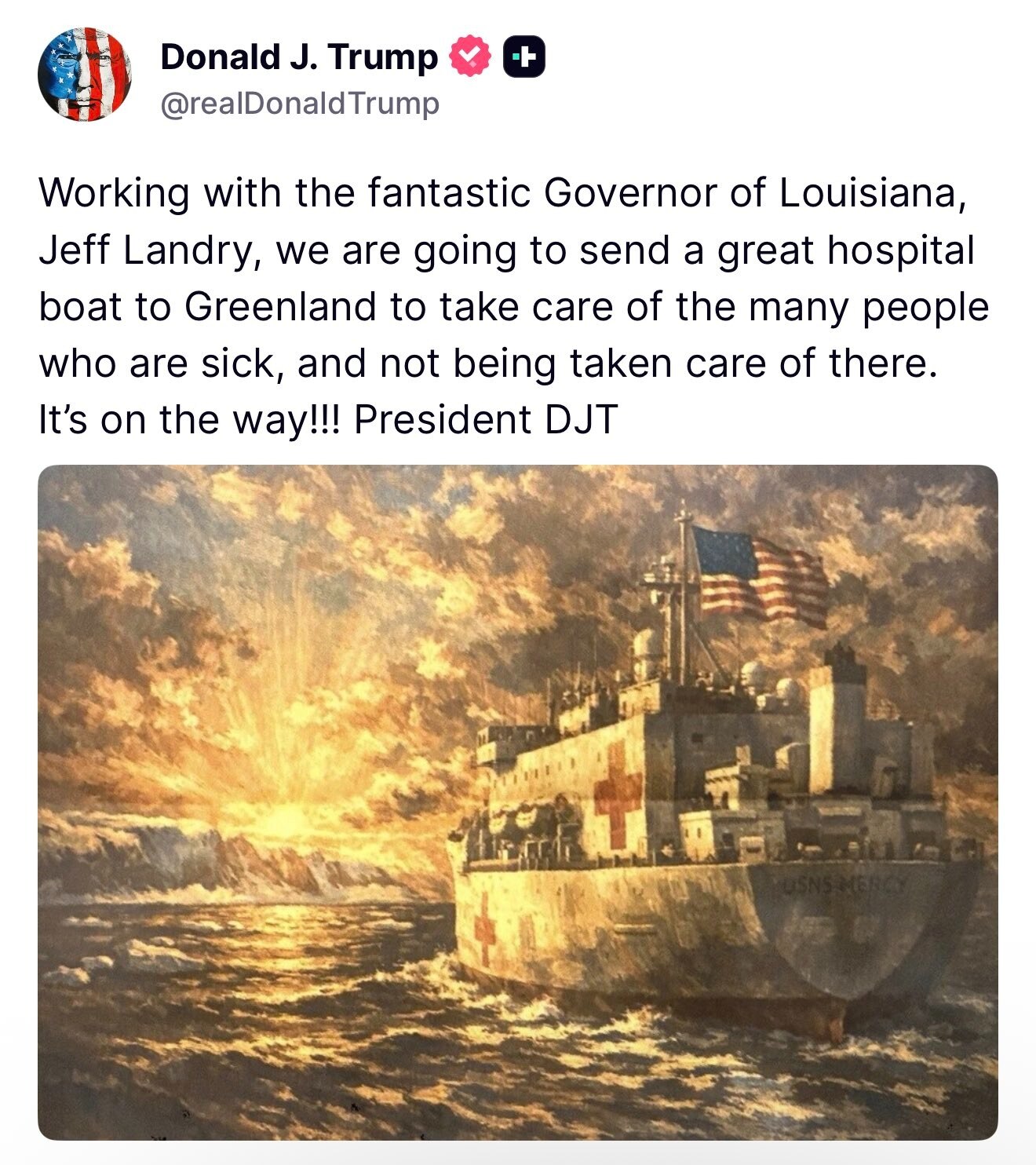 President Trump said Saturday on social media that he is working with Louisiana Governor Jeff Landry...