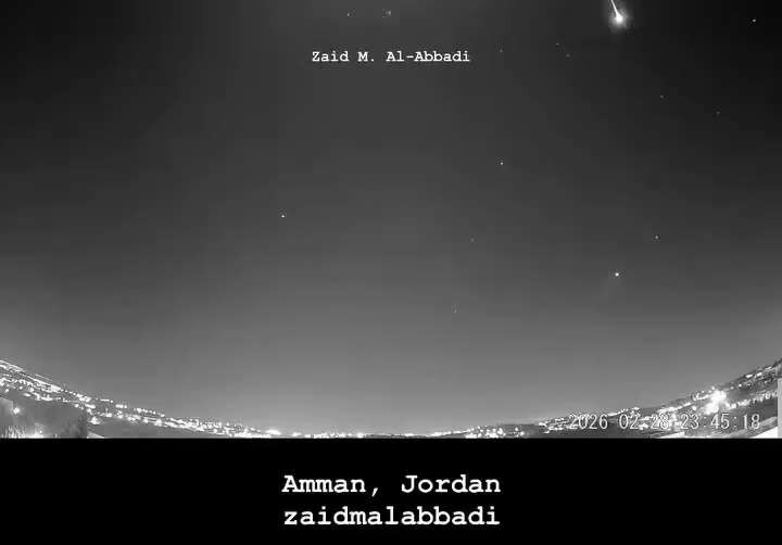 Feb. 28 - Footage from Jordan shows Iran launching a major ballistic missile attack toward Israel, w...