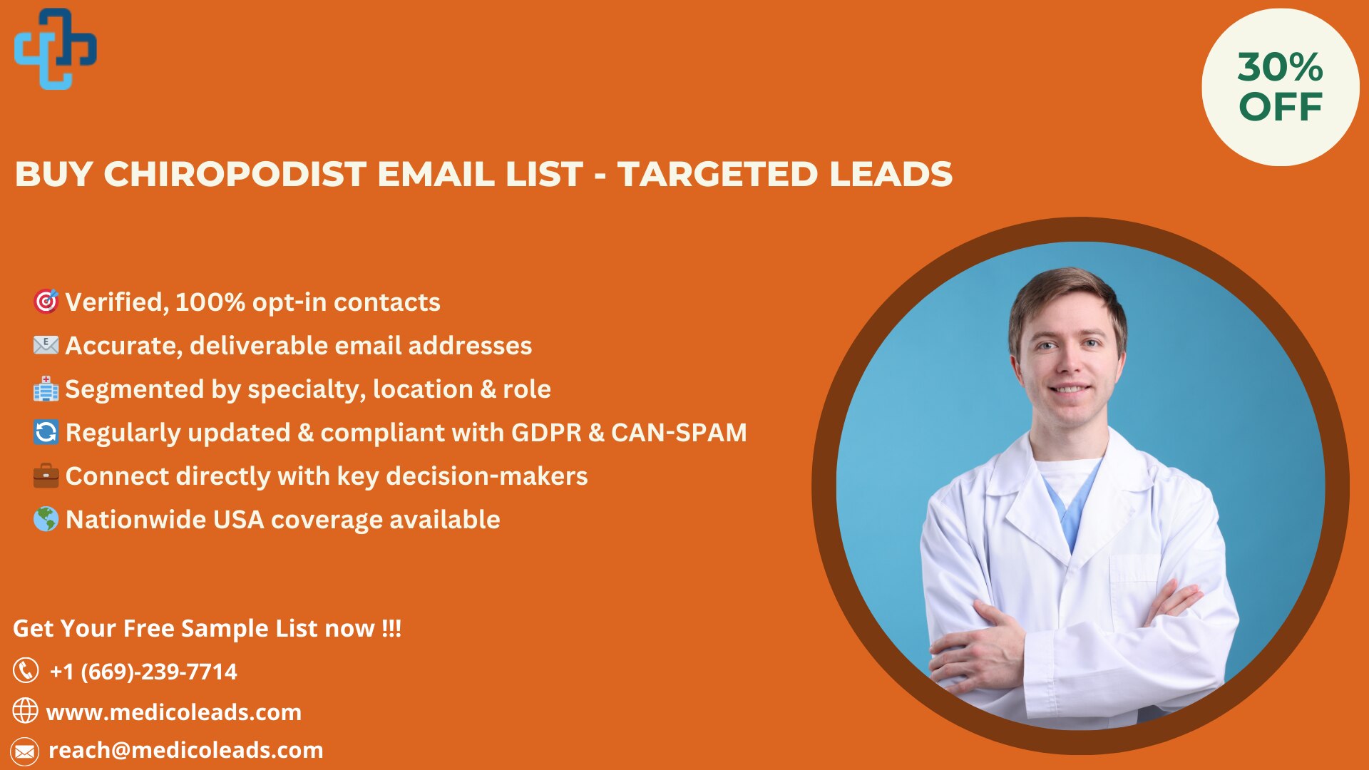 Chiropodist Email List for Podiatry Supply Marketing

Reach foot care specialists through a reliable...
