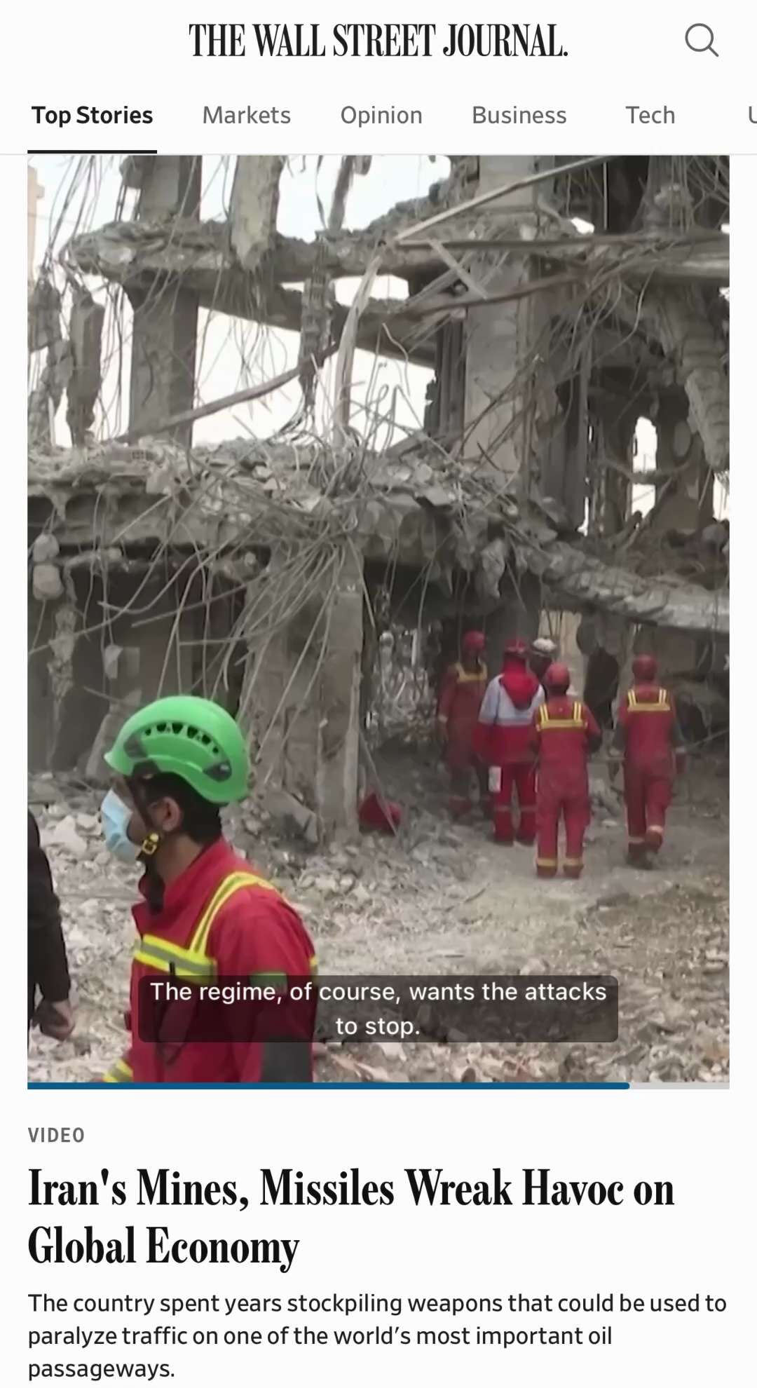 Iran’s Mines, Missiles Wreak Havoc on Global Economy

WSJ 