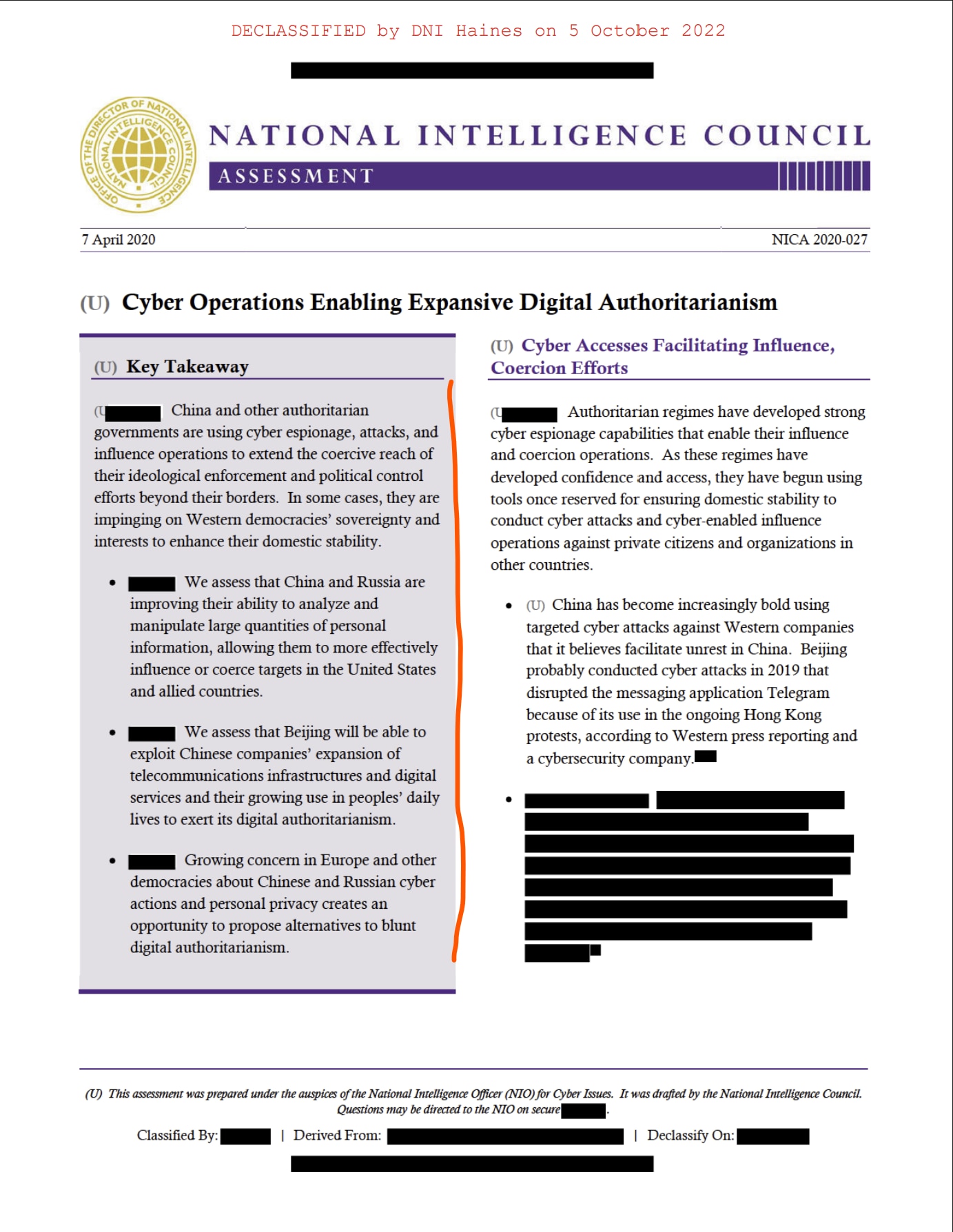 【美国之声--美国情报界2020年就明确认定中共国干预了2020年美国大选......】2026年3月16日《纯新闻》主持人约翰·所罗门：《纯新闻》今天发布了一封曾高度机密的2020年4月国家情报委员...