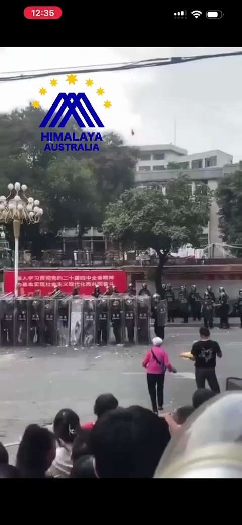 編號：4️⃣3️⃣8️⃣
【中共乱象】🔥勇敢的白发老太太用臭鸡蛋招待共匪！这不是电影。
这是3月19日，广东茂名信宜，抗议政府修建殡仪馆的村民再次来到市政府前，用臭鸡蛋招待门前的中共党警。
🔗hi...